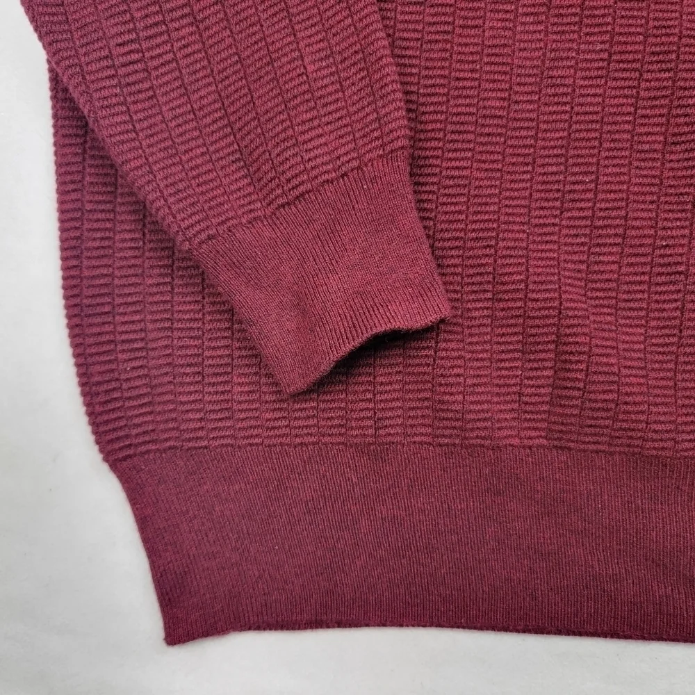 NWT Jeremy Argyle NYC wool blend heavy fair labor burgundy‎ henley B22